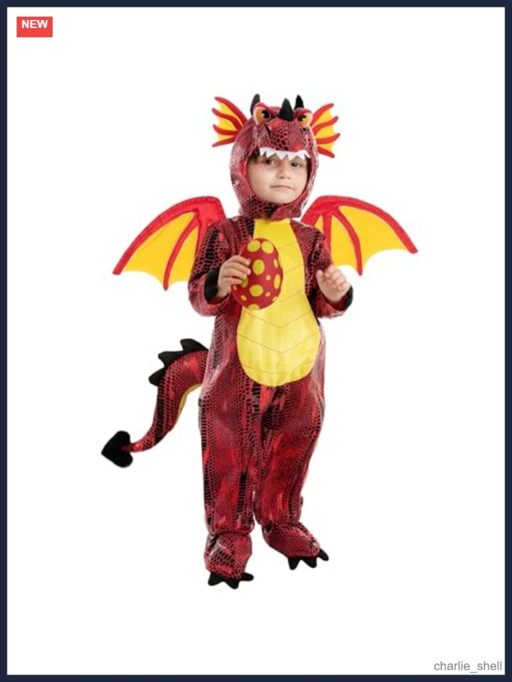 Toddler Dragon Costume 3D Hood Jumpsuit Wings Booties Plush Egg Halloween